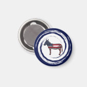 Patriottische Rode Witte Blauwe Ezel Magneet (Voorkant / Achterkant)