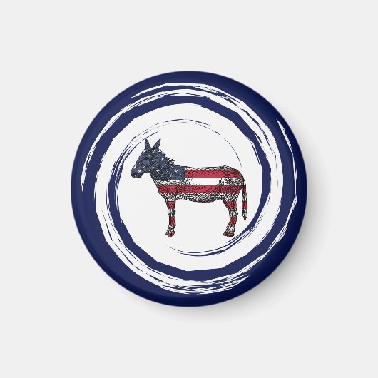 Patriottische Rode Witte Blauwe Ezel Magneet (Voorkant)