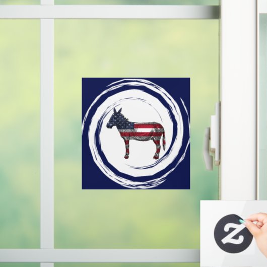 Patriottische Rode Witte Blauwe Ezel Raamsticker (Huis)