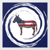 Patriottische Rode Witte Blauwe Ezel Raamsticker (Vel)