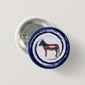 Patriottische Rode Witte Blauwe Ezel Ronde Button 3,2 Cm (Voorkant /achterkant)