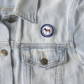 Patriottische Rode Witte Blauwe Ezel Ronde Button 3,2 Cm (In situ)