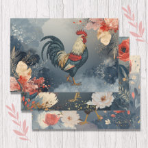 Patriottische Rode Witte Blauwe Haan Bloemen Blade