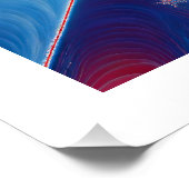 Patriottische Rode Witte & Blauwe Mandelbrot Fract Perfect Poster (Hoek)