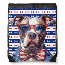 PATRIOTTISCHE RODE WITTE BLAUWE PITBULL TERRIER HO