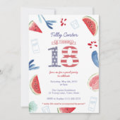 Patriottische rode witte blauwe poel 18e verjaarda kaart (Voorkant)