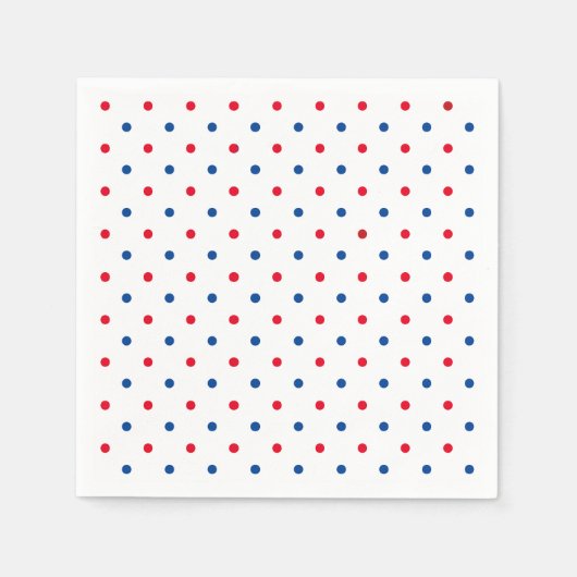 Patriottische rode witte blauwe polakvlek vakantie servet (Voorkant)