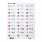 Patriottische Rode Witte Blauwe Rozen Retouradres Etiket (Full Sheet)