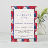 Patriottische rode witte blauwe Rozen van zaterdag Kaart (Staand voorkant)