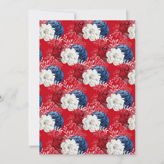 Patriottische rode witte blauwe Rozen van zaterdag Kaart (Achterkant)