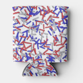 Patriottische Rode Witte Blauwe Sprinkels Blikjeskoeler (Voorkant)