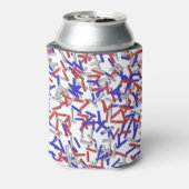 Patriottische Rode Witte Blauwe Sprinkels Blikjeskoeler (Blikje Achterkant)