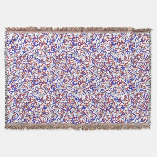 Patriottische Rode Witte Blauwe Sprinkels Deken (Voorkant)