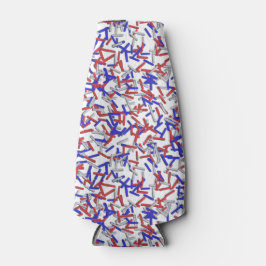 Patriottische Rode Witte Blauwe Sprinkels Flesjeskoeler