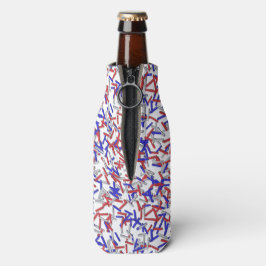 Patriottische Rode Witte Blauwe Sprinkels Flesjeskoeler