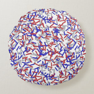 Patriottische Rode Witte Blauwe Sprinkels Rond Kussen