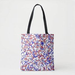 Patriottische Rode Witte Blauwe Sprinkels Tote Bag