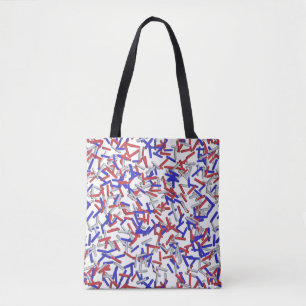 Patriottische Rode Witte Blauwe Sprinkels Tote Bag