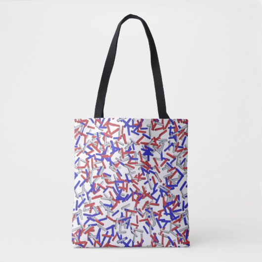 Patriottische Rode Witte Blauwe Sprinkels Tote Bag (Voorkant)