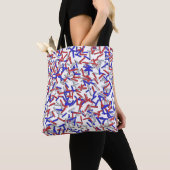 Patriottische Rode Witte Blauwe Sprinkels Tote Bag (Dichtbij)