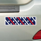 patriottische rode witte blauwe sterren bumpersticker (Op auto)