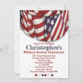 Patriottische Rode Witte Blauwe Sterren Dienst Ind Kaart (Voorkant)