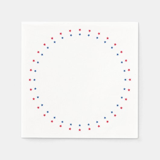 Patriottische rode witte blauwe sterren feestdag servet (Voorkant)
