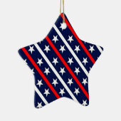 patriottische rode witte blauwe sterren keramisch ornament (Rechts)