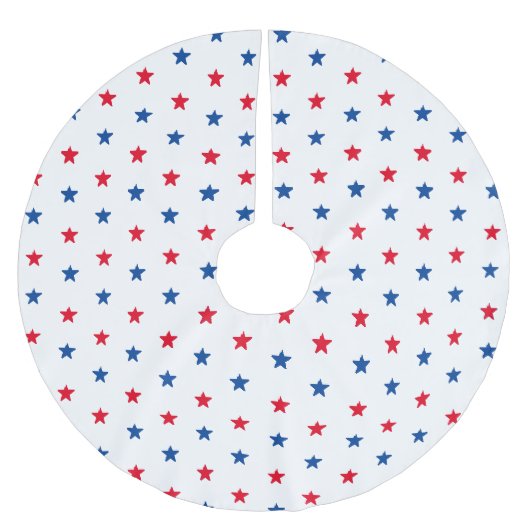 Patriottische rode witte blauwe sterren kerstmis kerstboom rok (Voorkant)