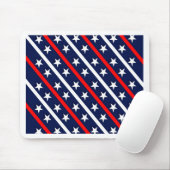 patriottische rode witte blauwe sterren muismat (Met muis)
