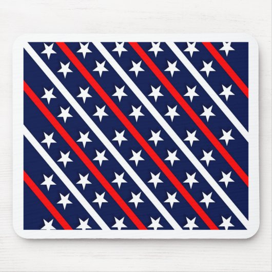 patriottische rode witte blauwe sterren muismat (Voorkant)