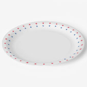 Patriottische rode witte blauwe sterren papieren bordje (Gekanteld)