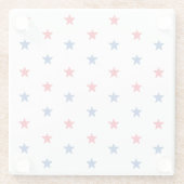 Patriottische rode witte blauwe sterren patroon 4  glazen onderzetter (Achterkant)