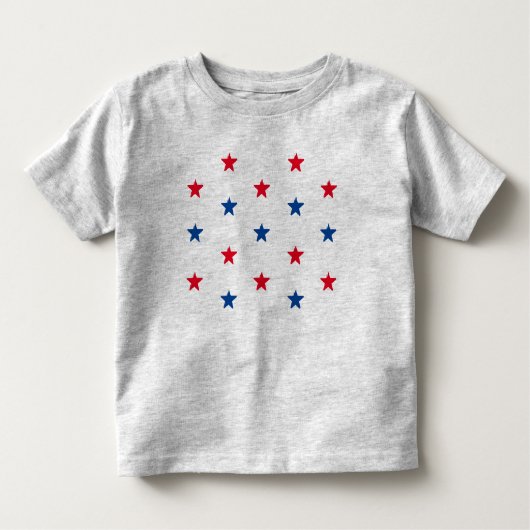 Patriottische rode witte blauwe sterren patroon 4  kinder shirts (Voorkant)