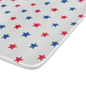 Patriottische rode witte blauwe sterren patroon 4  snijplank (Hoek)