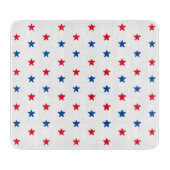 Patriottische rode witte blauwe sterren patroon 4  snijplank (Voorkant)