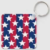 Patriottische Rode Witte Blauwe Sterren Sleutelhanger (Achterkant)