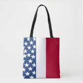 Patriottische Rode Witte Blauwe Sterren Tote Bag (Voorkant)