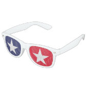 Patriottische rode witte blauwe sterren Vierde jul Retro Zonnebril (Gekanteld)
