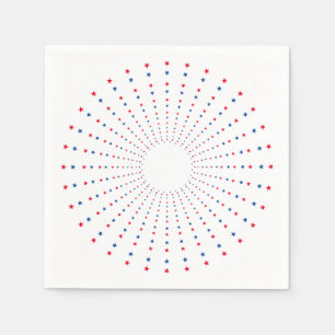 Patriottische rode witte blauwe sterren vuurwerk f servet