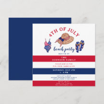 Patriottische Rode Witte & Blauwe Strandfeest 4 ju