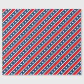 Patriottische Rode, Witte & Blauwe USA-sterren en Cadeaupapier (Vlak)