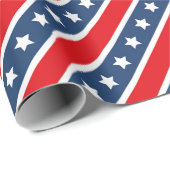 Patriottische Rode, Witte & Blauwe USA-sterren en Cadeaupapier (Rol Hoek)