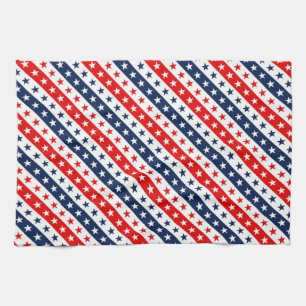 Patriottische Rode, Witte & Blauwe USA-sterren en Theedoek
