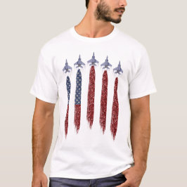 PATRIOTTISCHE RODE WITTE BLAUWE VLAG & GEVECHTSVLI T-SHIRT