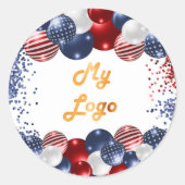 Patriottische rode witte blauwe vlag usa business ronde sticker (Voorkant)