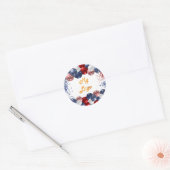 Patriottische rode witte blauwe vlag usa business ronde sticker (Envelop)