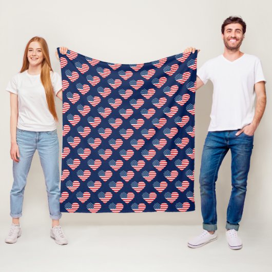 Patriottische Rode, Witte & Blauwe Vlag van de VS  Fleece Deken (In situ)