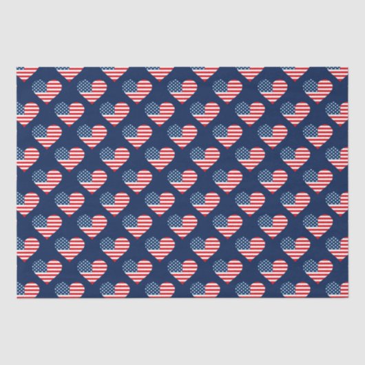 Patriottische Rode, Witte & Blauwe Vlag van de VS Tissuepapier (Voorkant)