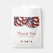 Patriottische rode witte blauwe vlekstaren Dank je Bedankzakje (Voorkant)